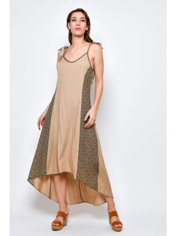H.H.G. Kleid in Hellbraun/ Schwarz