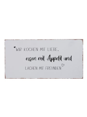 Boltze 3er-Set: Schilder "Meine Küche" in Weiß/ Schwarz - (B)40 x (H)20 cm