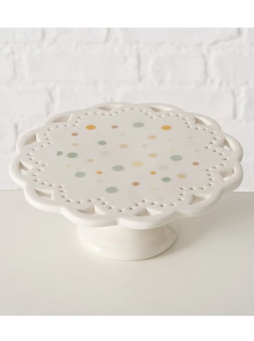 Boltze Patera "Lavina" w kolorze białym na ciasto - wys. 6,5 cm