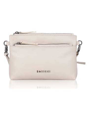 Bellicci Leren schoudertas "Sicilia" crème - (B)22,5 x (H)16 x (D)5 cm
