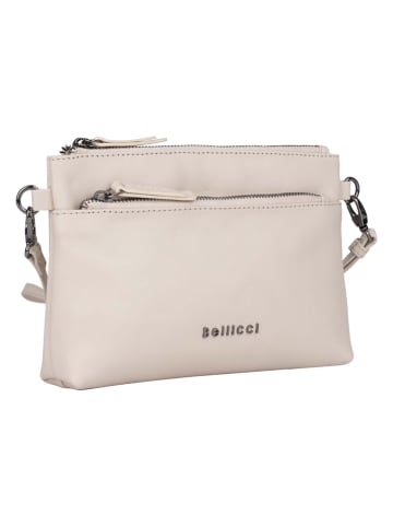 Bellicci Leren schoudertas "Sicilia" crème - (B)22,5 x (H)16 x (D)5 cm