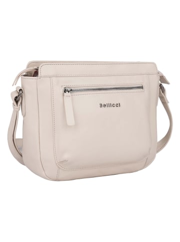 Bellicci Leren schoudertas "Silene" crème - (B)26 x (H)22 x (D)10 cm
