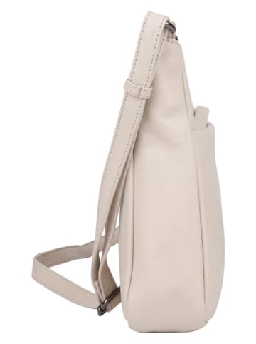 Bellicci Leder-Umhängetasche "Sidney" in Creme - (B)30 x (H)25 x (T)8 cm