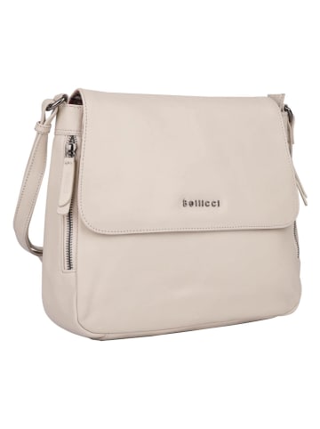 Bellicci Leren schoudertas "Silvia" crème - (B)27 x (H)8 x (D)4 cm