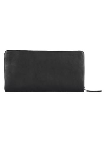 SPARWELL Leder-Geldbörse "Olivia" in Schwarz - (B)20 x (H)10,5 x (T)2,5 cm