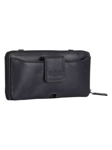 SPARWELL Leder-Handytasche "Kadence" in Schwarz - (B)19,5 x (H)9,5 x (T)3,5 cm