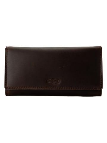Bellicci Skórzany portfel "Nova" w kolorze ciemnobrązowym - 19 x 9,5 x 2,5 cm