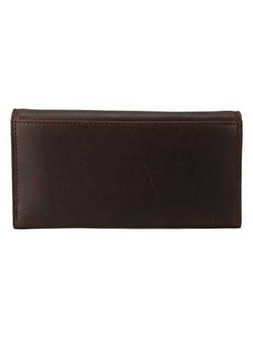 Bellicci Skórzany portfel "Nova" w kolorze ciemnobrązowym - 19 x 9,5 x 2,5 cm
