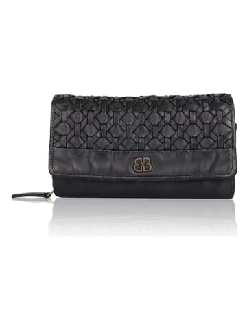 Bellicci Leren portemonnee "Pedra" zwart - (B)19 x (H)10 x (D)4 cm