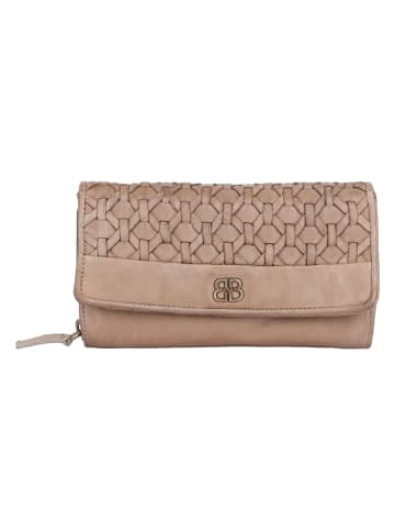 Bellicci Leder-Geldbörse "Pedra" in Taupe - (B)19 x (H)10 x (T)4 cm