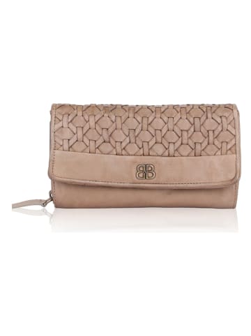 Bellicci Leder-Geldbörse "Pedra" in Taupe - (B)19 x (H)10 x (T)4 cm