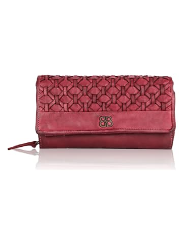 Bellicci Leren portemonnee "Pedra" rood - (B)19 x (H)10 x (D)4 cm