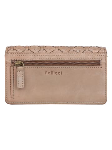 Bellicci Leren portemonnee "Perla" taupe - (B)17,5 x (H)10 x (D)3 cm