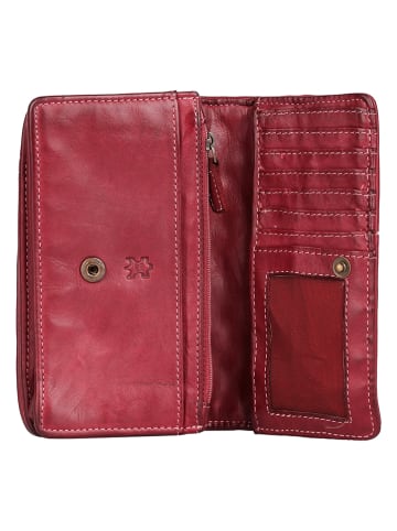 Bellicci Leren portemonnee "Perla" rood - (B)17,5 x (H)10 x (D)3 cm