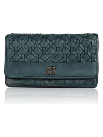 Bellicci Leren portemonnee "Perla" petrol - (B)17,5 x (H)10 x (D)3 cm