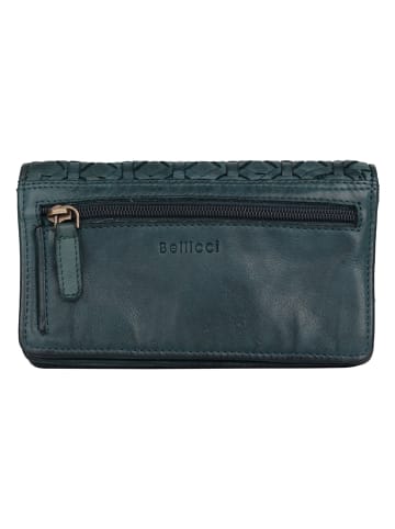 Bellicci Leder-Geldbörse "Perla" in Petrol - (B)17,5 x (H)10 x (T)3 cm