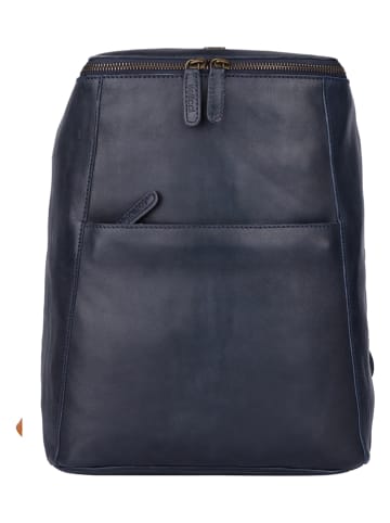 Bellicci Leder-Rucksack "Christie" in Dunkelblau - (B)27,5 x (H)33 x (T)13,5 cm