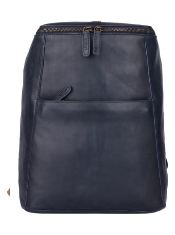 Bellicci Skórzany plecak "Christie" w kolorze granatowym - 27,5 x 33 x 13,5 cm