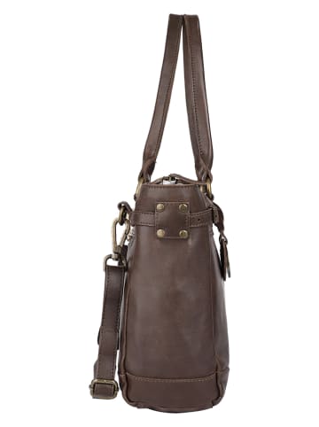 Bellicci Leder-Schultertasche "Chelsea" in Dunkelbraun - (B)34 x (H)29,5 x (T)10 cm
