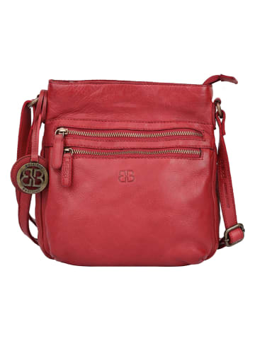 Bellicci Leder-Umhängetasche "Cynthia" in Rot - (B)22,5 x (H)24 x (T)9,5 cm