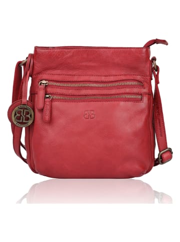 Bellicci Leder-Umhängetasche "Cynthia" in Rot - (B)22,5 x (H)24 x (T)9,5 cm