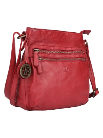 Bellicci Leder-Umhängetasche "Cynthia" in Rot - (B)22,5 x (H)24 x (T)9,5 cm