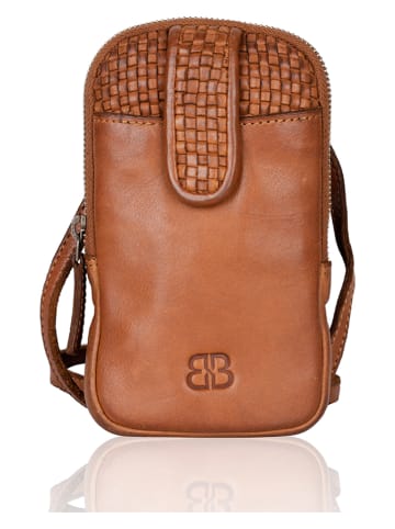 Bellicci Leder-Handytasche "Emberly" in Cognac - (B)11 x (H)18,5 x (T)2,5 cm