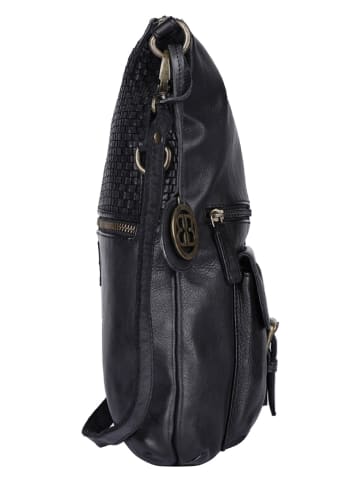 Bellicci Leder-Umhängetasche "Eva" in Schwarz - (B)34 x (H)29 x (T)4,5 cm