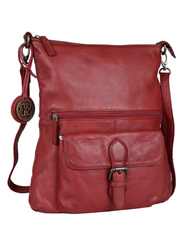 Bellicci Leder-Umhängetasche "Eva" in Rot - (B)34 x (H)29 x (T)4,5 cm
