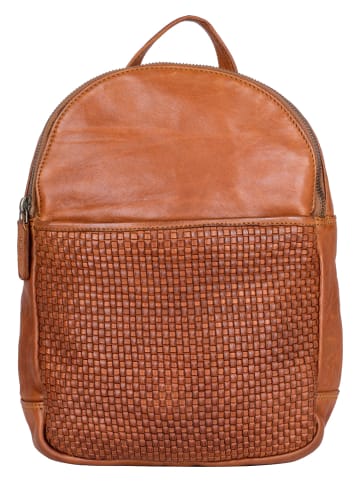 Bellicci Leren rugzak "Eve" cognackleurig - (B)22 x (H)29 x (D)9 cm
