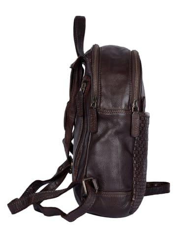 Bellicci Leder-Rucksack "Eve" in Dunkelbraun - (B)22 x (H)29 x (T)9 cm