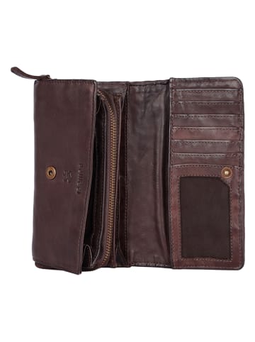 Bellicci Leder-Geldbörse "Eliza" in Dunkelbraun - (B)18 x (H)9 x (T)4,5 cm