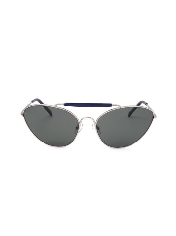 Linda Farrow Damskie okulary przeciwsłoneczne w kolorze srebrno-szarym