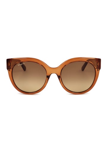 Salvatore Ferragamo Damskie okulary przeciwsłoneczne w kolorze jasnobrązowym