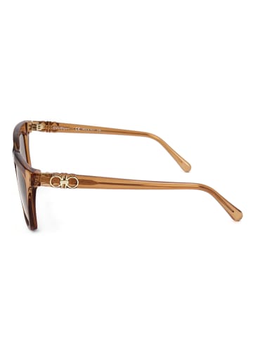 Salvatore Ferragamo Damskie okulary przeciwsłoneczne w kolorze jasnobrązowym