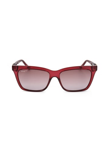 Ferragamo Damskie okulary przeciwsłoneczne w kolorze czerwono-brązowym