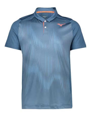 Mizuno Sportowa koszulka polo "Shadow" w kolorze niebieskim