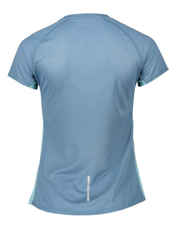 Mizuno Koszulka "DryAeroFlow" w kolorze niebiesko-turkusowym do biegania