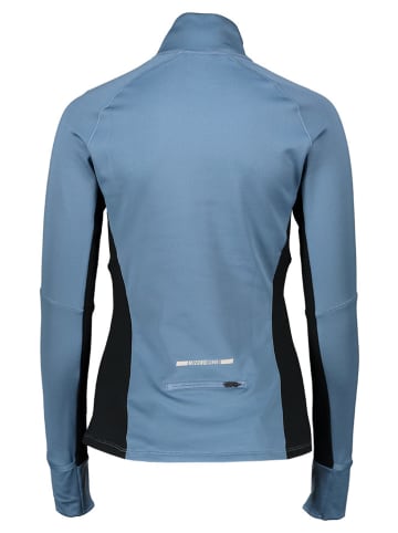 Mizuno Koszulka "Warmalite" w kolorze błękitno-czarnym do biegania