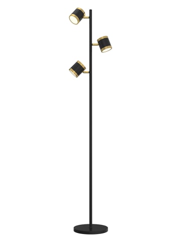 WOFI Staande ledlamp "Toulouse" zwart/goudkleurig - (B)36 x (H)153 x (D)23 cm