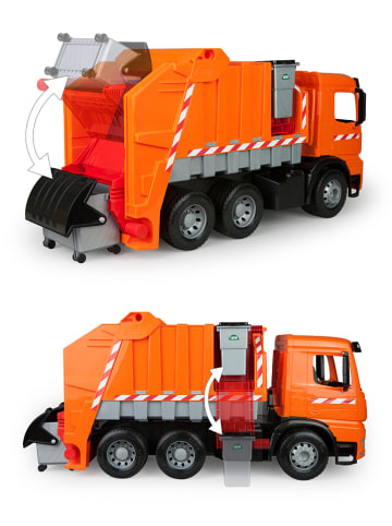 LENA Speelgoedvoertuig "Giga trucks Müllwagen Arocs" oranje - vanaf 2 jaar