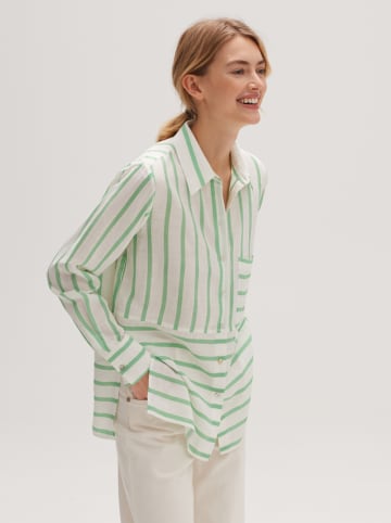 OPUS Bluse in Weiß/ Grün
