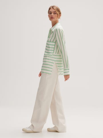 OPUS Bluse in Weiß/ Grün