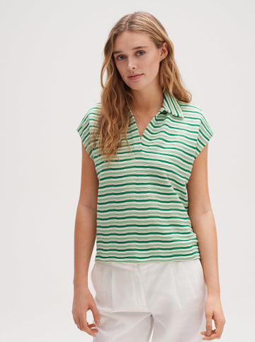 OPUS Shirt in Grün/ Weiß