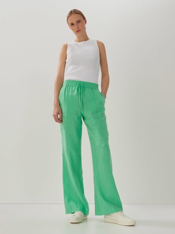 Someday Lniane spodnie w kolorze zielonym