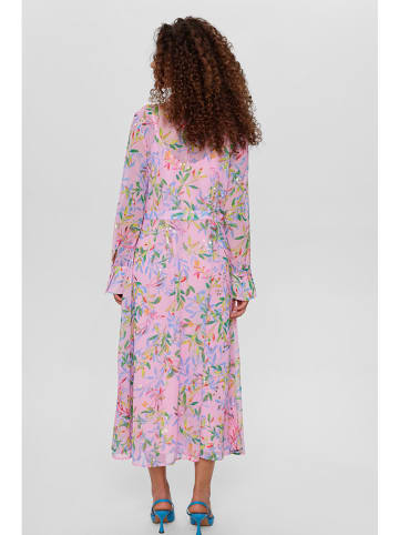 NÜMPH Sukienka "Nukyndall" w kolorze jasnoróżowym ze wzorem
