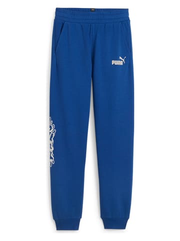 Puma Spodnie dresowe "ESS+" w kolorze niebieskim