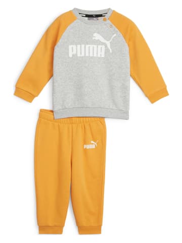 Puma 2-delige outfit "Minicats ESS" mosterdgeel/grijs