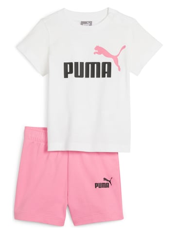 Puma 2-delige outfit "Minicats" wit/lichtroze