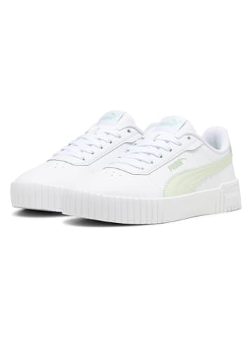 Puma Skórzane sneakersy "Carina 2.0 Jr" w kolorze biało-zielonym